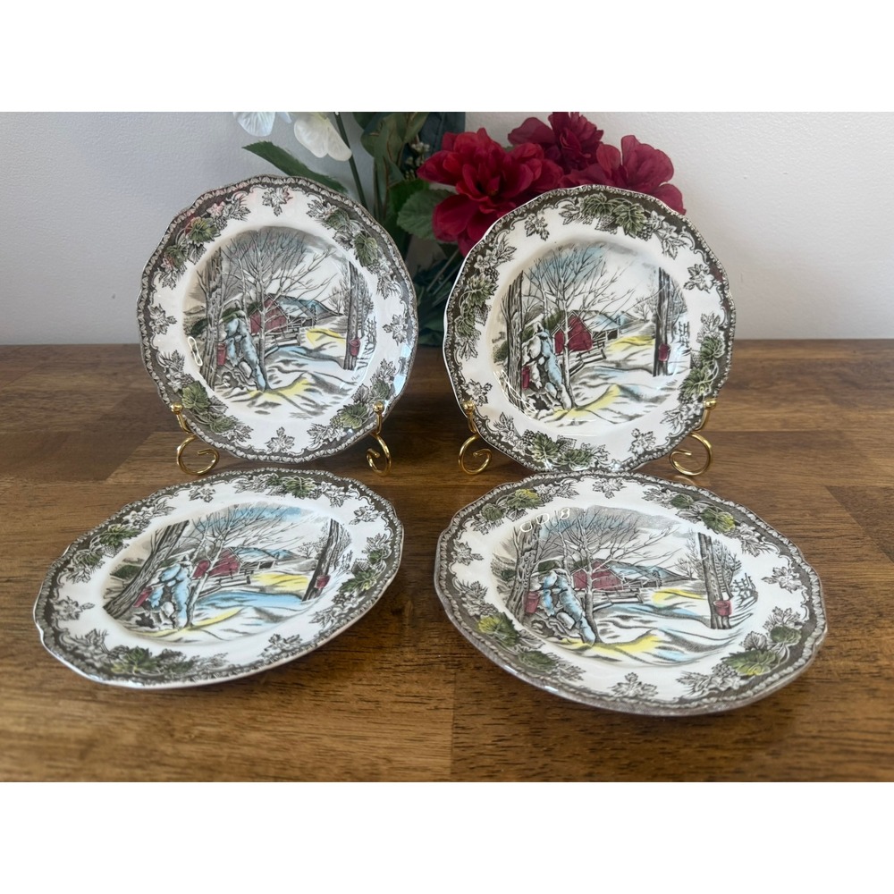 Vintage Johnson Brothers The Friendly Village Sugar Maples Bread Dessert Plates